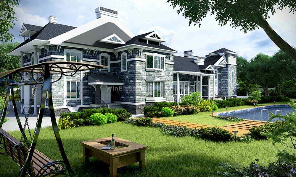 Modern 3d house rendering