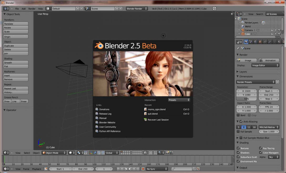 Blender 3D software