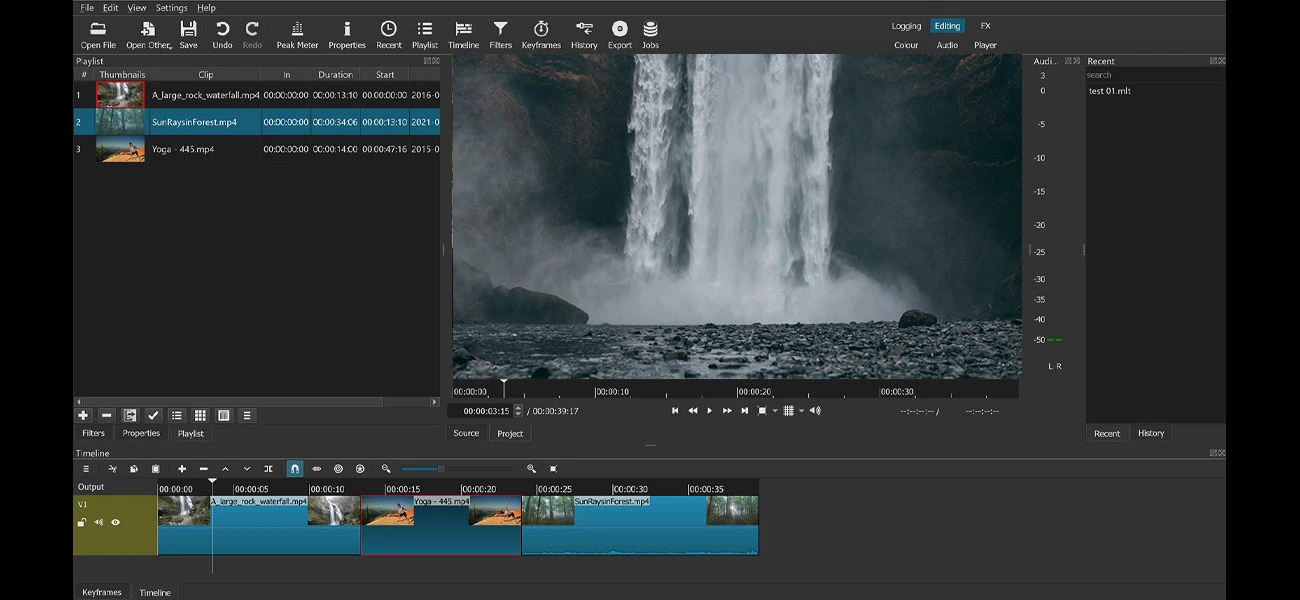 Shotcut free video editing software