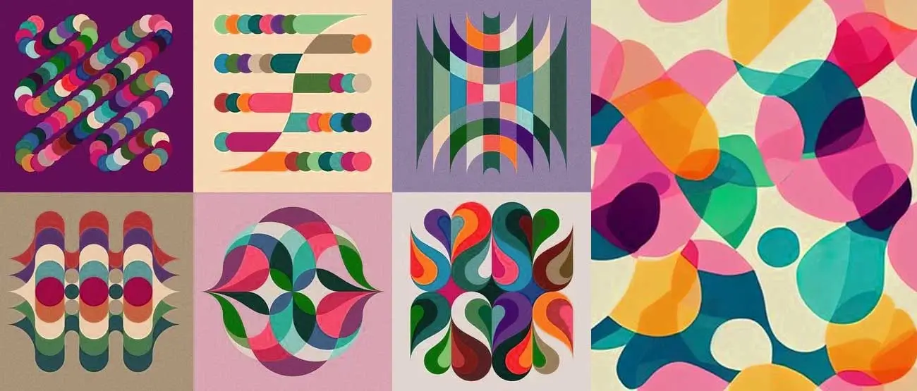 Geometrical patterns drawn with hand